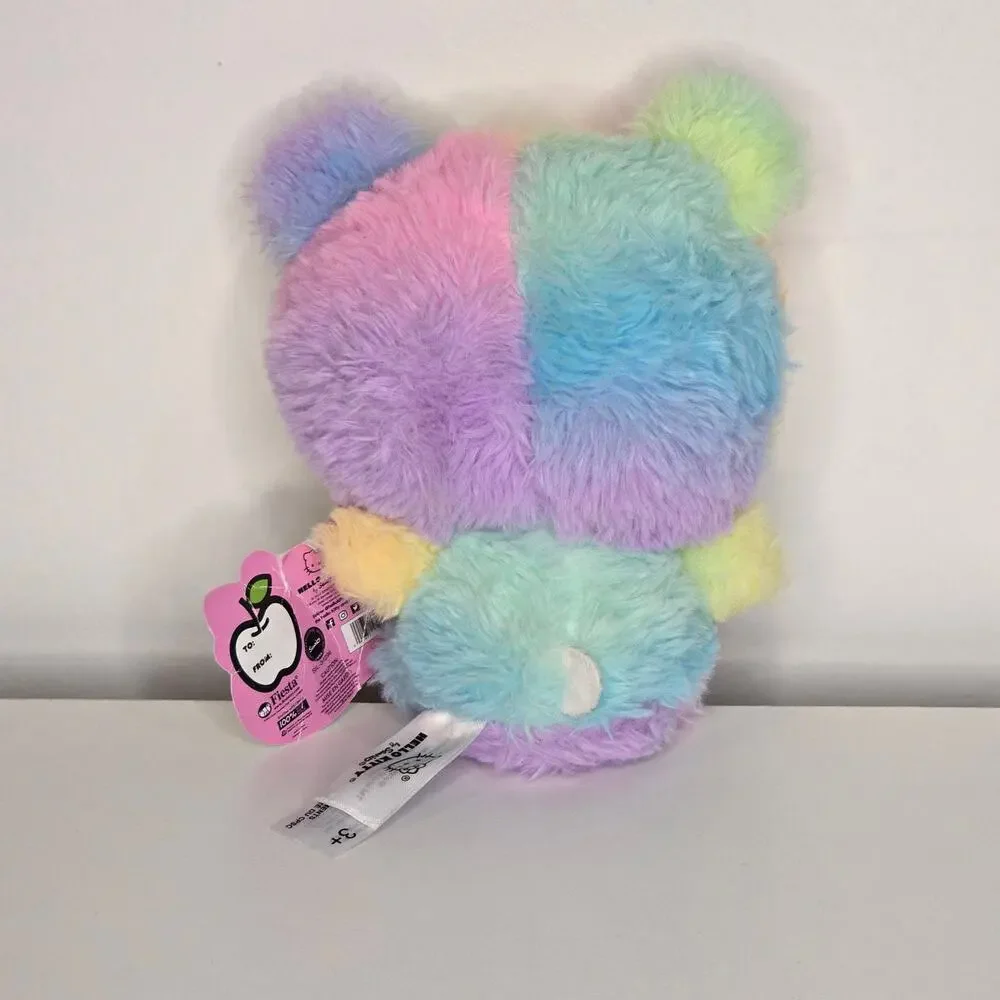 Sanrio Hello Kitty With Cute Rainbow Teddy Bear Costume Hello Kitty Figure Plush